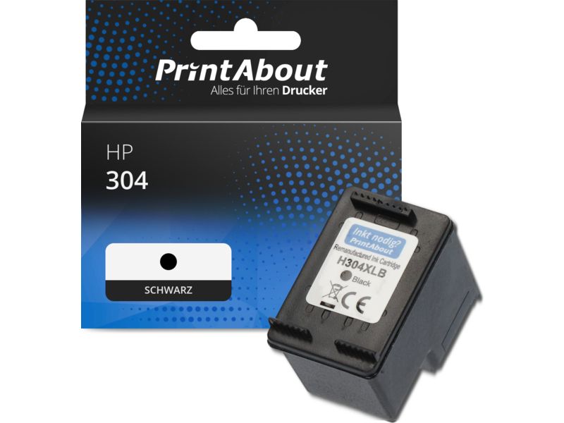 PrintAbout Druckerpatrone 304 (N9K06AE) Schwarz für HP