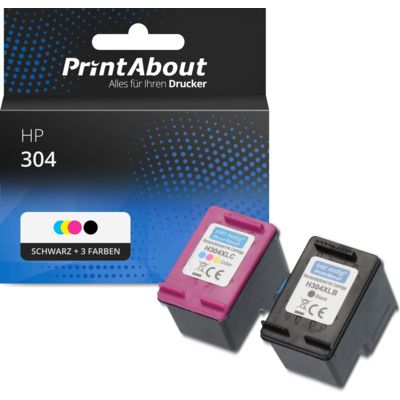 Druckerpatrone kompatibel mit HP 304 (3JB05AE) - Schwarz + 3 Farben - Multipack