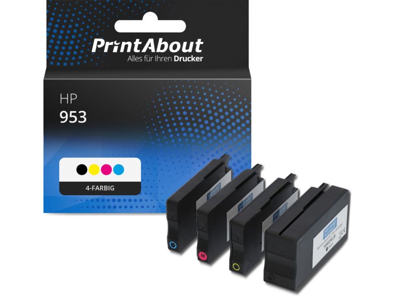 PrintAbout Druckerpatrone 953 (6ZC69AE) 4-farbig Multipack für HP