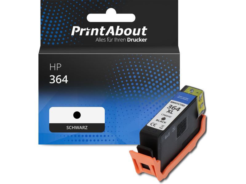 PrintAbout Druckerpatrone 364 (CB316EE) Schwarz für HP