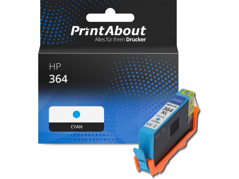PrintAbout Druckerpatrone 364 (CB318EE) Cyan für HP
