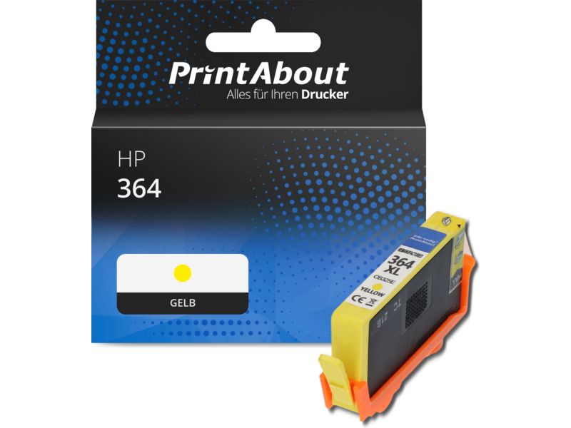 PrintAbout Druckerpatrone 364 (CB320EE) Gelb für HP