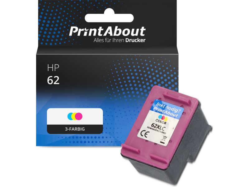 PrintAbout Druckerpatrone 62 (C2P06AE) 3-farbig für HP