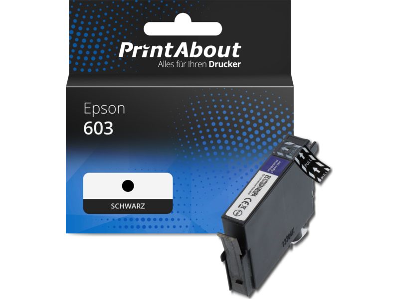 PrintAbout Druckerpatrone 603 (C13T03U14010) Schwarz für Epson