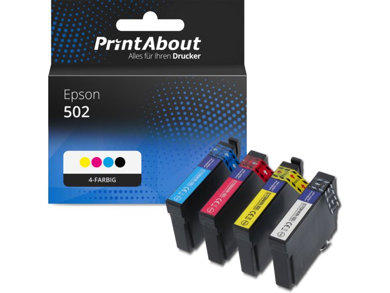 PrintAbout Druckerpatrone 502 (C13T02V64010) 4-farbig Multipack für Epson