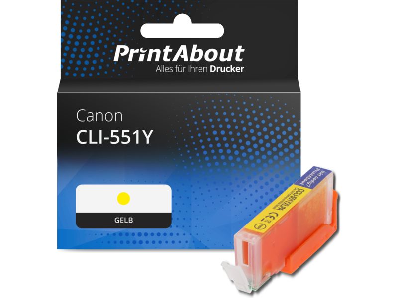 PrintAbout Druckerpatrone CLI-551Y Gelb für Canon