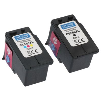 Druckerpatrone kompatibel mit Canon PG-560 / CL-561 - Schwarz + 3 Farben - Multipack