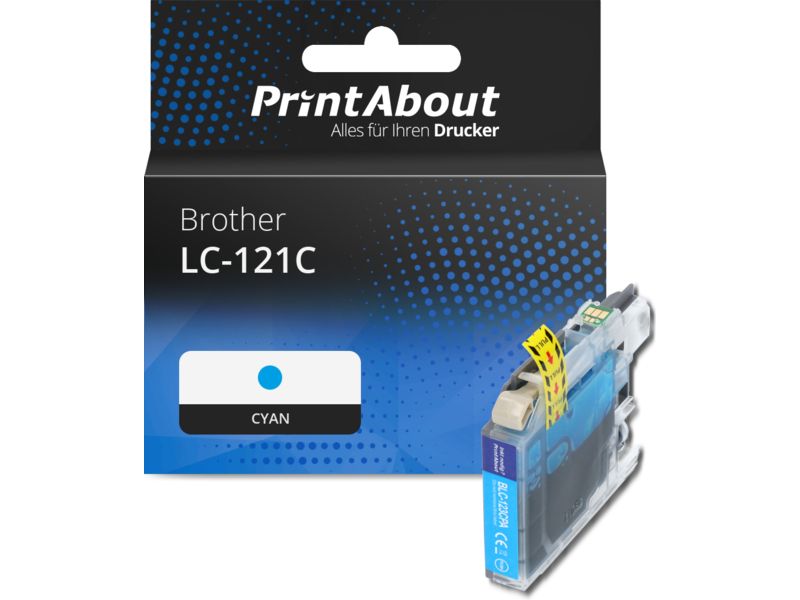 PrintAbout Druckerpatrone LC-121C Cyan für Brother