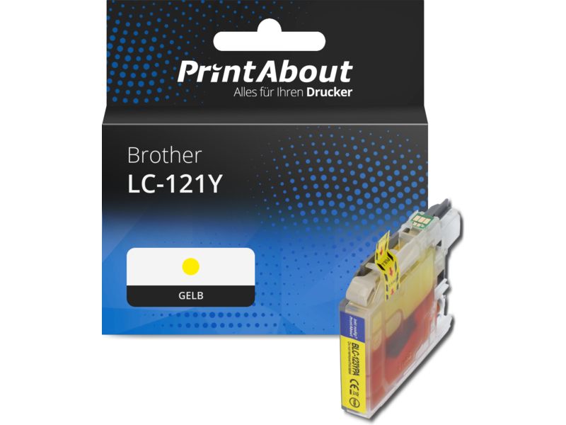 PrintAbout Druckerpatrone LC-121Y Gelb für Brother
