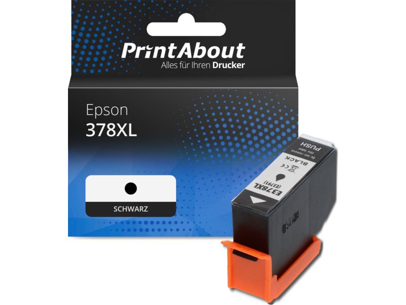 PrintAbout Druckerpatrone 378XL (C13T37914010) Schwarz Hohe Kapazität für Epson