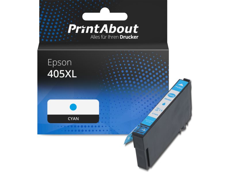 PrintAbout Druckerpatrone 405XL (C13T05H24010) Cyan Hohe Kapazität für Epson
