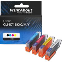 Druckerpatrone kompatibel mit Canon CLI-571BK/C/M/Y - 4-farbig - Multipack