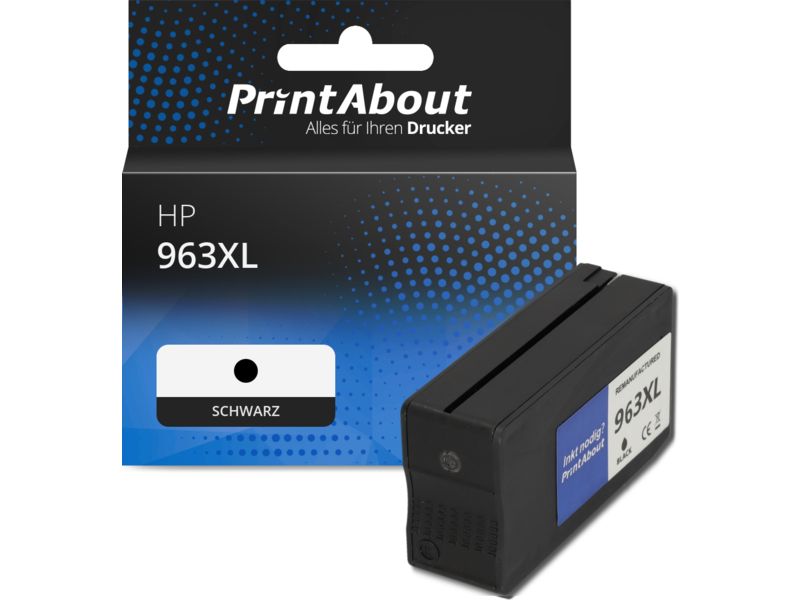 PrintAbout Druckerpatrone 963XL (3JA30AE) Schwarz Hohe Kapazität für HP