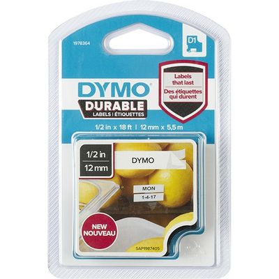 Dymo Durable 1978364 Schriftbänder Schwarz auf Weiß (12 mm)