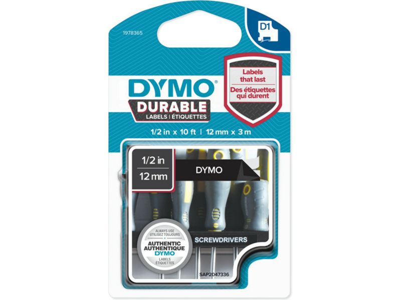 Dymo Durable 1978367 Schriftbänder Schwarz auf Orange (12 mm)