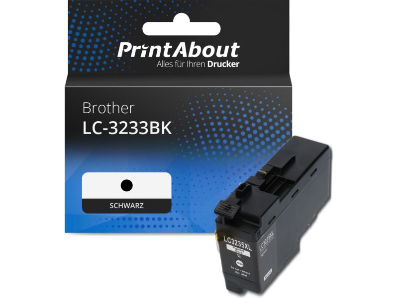 PrintAbout Druckerpatrone LC-3233BK Schwarz für Brother