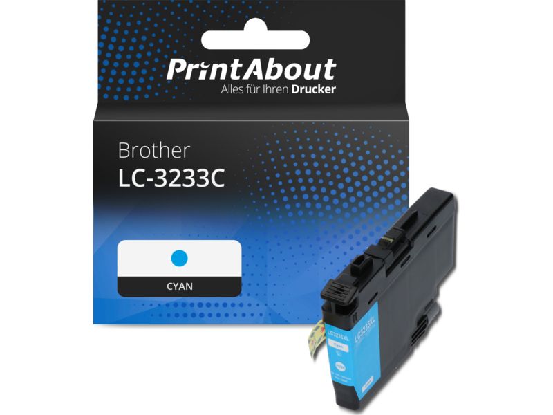 PrintAbout Druckerpatrone LC-3233C Cyan für Brother