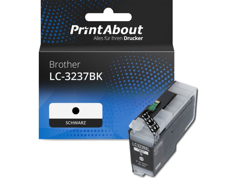 PrintAbout Druckerpatrone LC-3237BK Schwarz für Brother