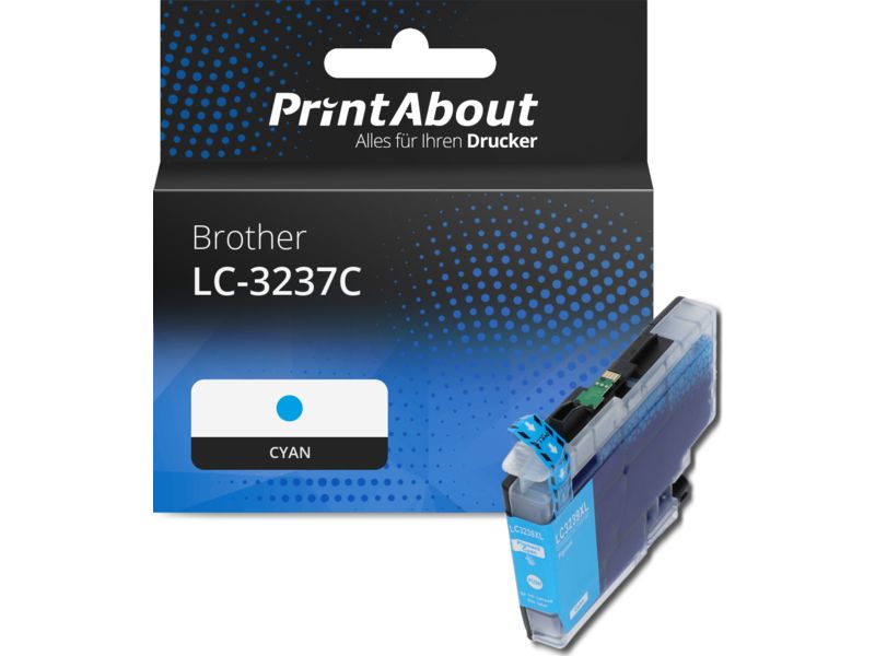 PrintAbout Druckerpatrone LC-3237C Cyan für Brother