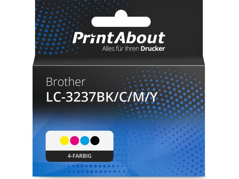 PrintAbout Druckerpatrone LC-3237BK/C/M/Y 4-farbig Multipack für Brother