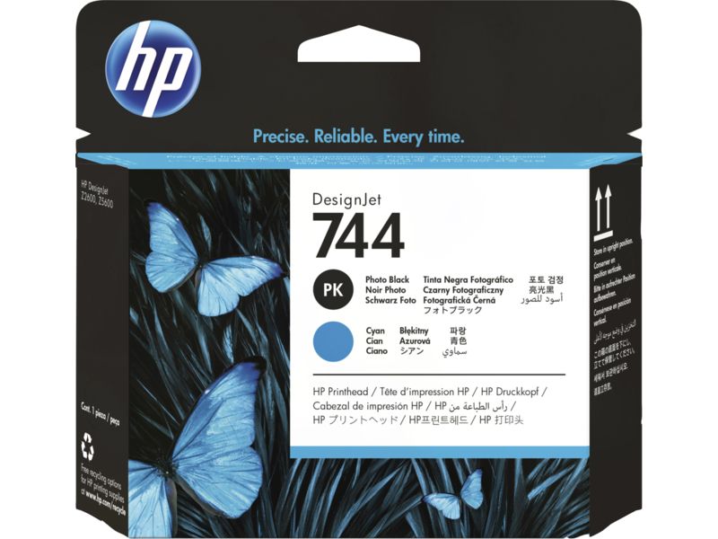 HP F9J86A (744) - Schwarz + Cyan - Druckkopf