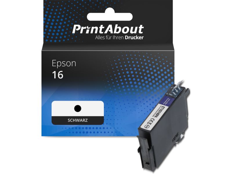 PrintAbout Druckerpatrone 16 (C13T16214012) Schwarz für Epson