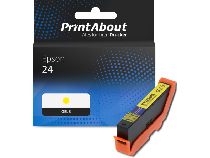 PrintAbout Druckerpatrone 24 (C13T24244012) Gelb für Epson
