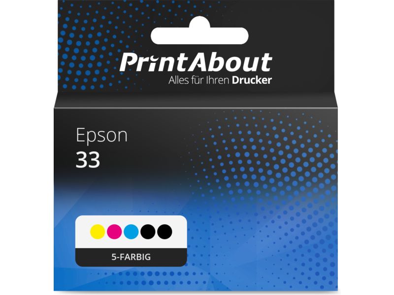 PrintAbout Druckerpatrone 33 (C13T33374012) 5-farbig Multipack für Epson