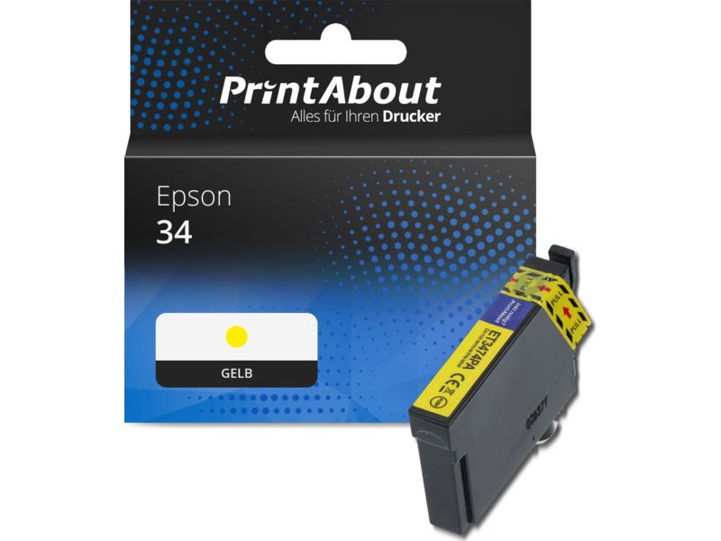 PrintAbout Druckerpatrone 34 (C13T34644010) Gelb für Epson
