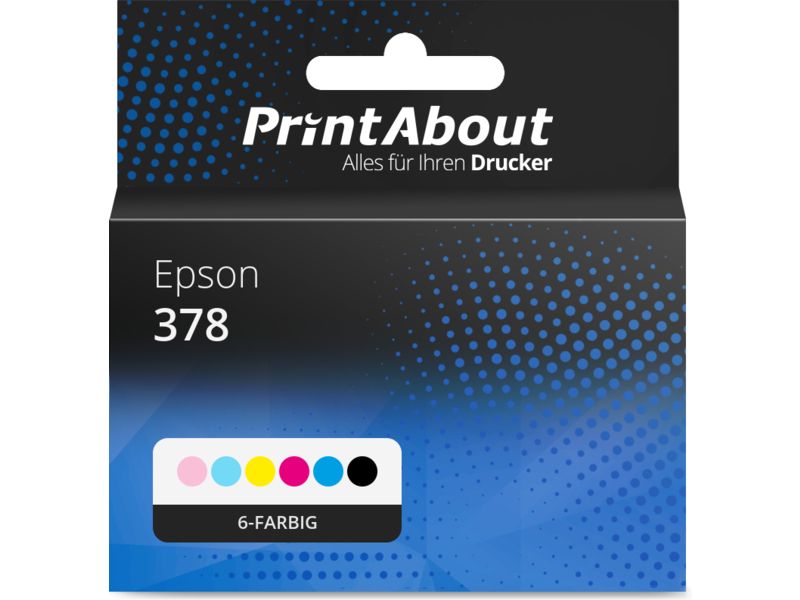 PrintAbout Druckerpatrone 378 (T3781/82/83/84/85/86) 6-farbig Multipack für Epson
