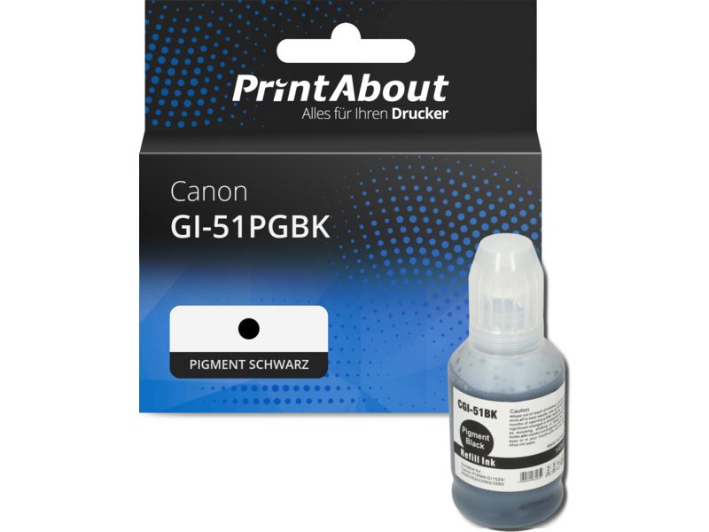 PrintAbout Druckerpatrone GI-51PGBK Pigment Schwarz für Canon
