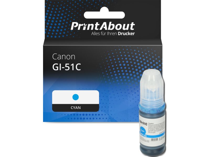 PrintAbout Druckerpatrone GI-51C Cyan für Canon