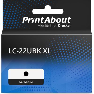 Druckerpatrone kompatibel mit Brother LC-22UBK XL - Schwarz - Hohe Kapazität