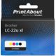 Druckerpatrone kompatibel mit Brother LC-22u xl (LC-22U) - 4-farbig - Multipack