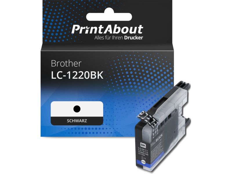 PrintAbout Druckerpatrone LC-1220BK Schwarz für Brother
