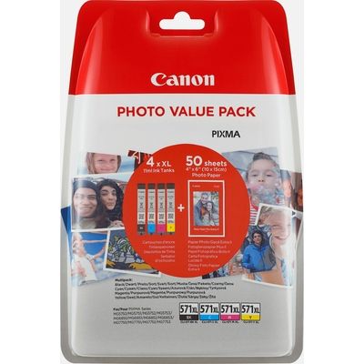 Canon CLI-571XL BK/C/M/Y + Photo Pack Druckerpatrone -  4-Farben -  Multipack - Hohe Kapazität