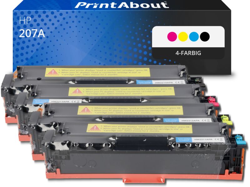 PrintAbout Toner 207A (W2210/11/12/13A) 4-farbig Multipack für HP