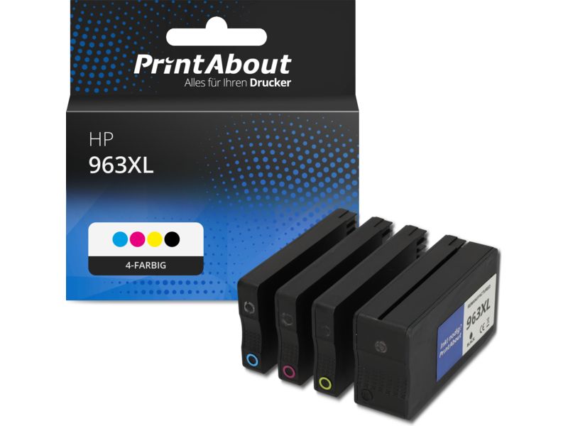 PrintAbout Druckerpatrone 963XL (6ZC70AE) 4-farbig Multipack Hohe Kapazität für HP