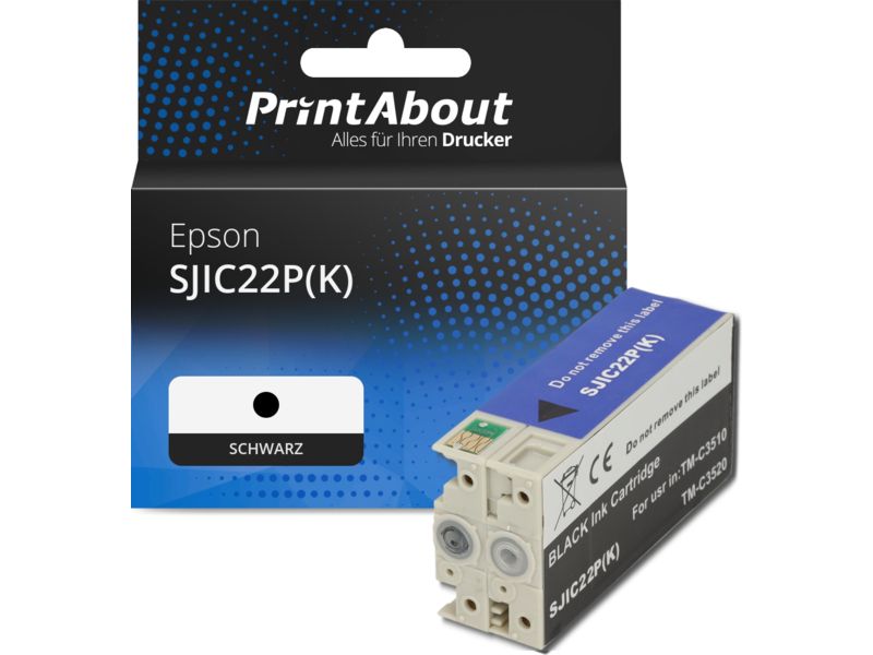 PrintAbout Druckerpatrone SJIC22P(K) Schwarz für Epson