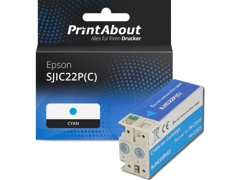 PrintAbout Druckerpatrone SJIC22P(C) Cyan für Epson