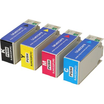 Druckerpatrone kompatibel mit Epson SJIC22P(K/C/M/Y) - 4-farbig - Multipack