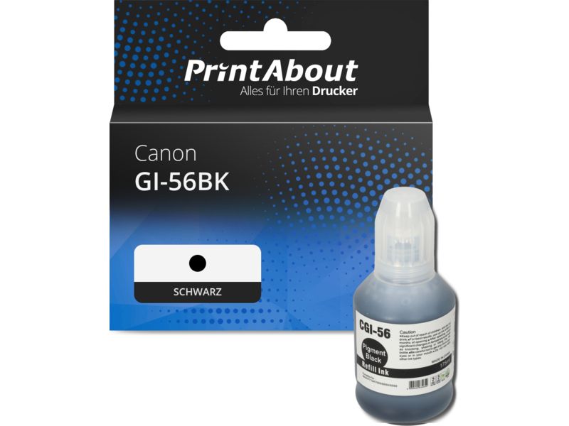 PrintAbout Druckerpatrone GI-56BK Schwarz für Canon