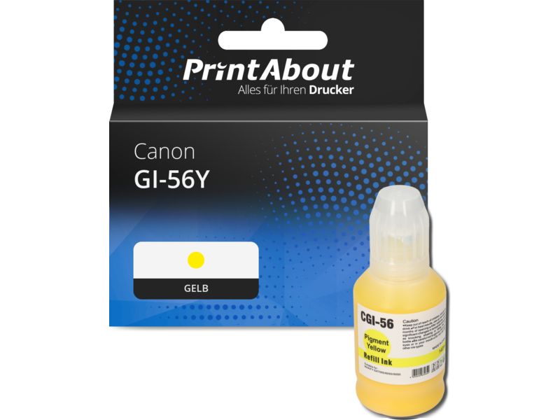 PrintAbout Druckerpatrone GI-56Y Gelb für Canon