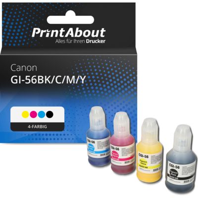 Druckerpatrone kompatibel mit Canon GI-56BK/C/M/Y - 4-farbig - Multipack