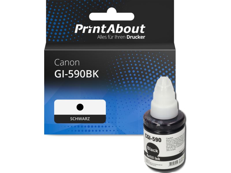 PrintAbout Druckerpatrone GI-590BK Schwarz für Canon
