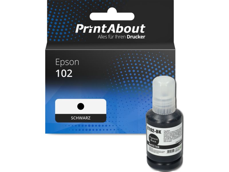 PrintAbout Druckerpatrone 102 (T03R140) Schwarz für Epson