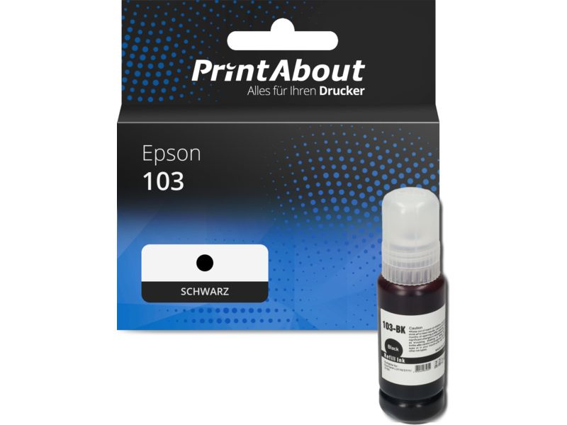 PrintAbout Druckerpatrone 103 (C13T00S14A) Schwarz für Epson