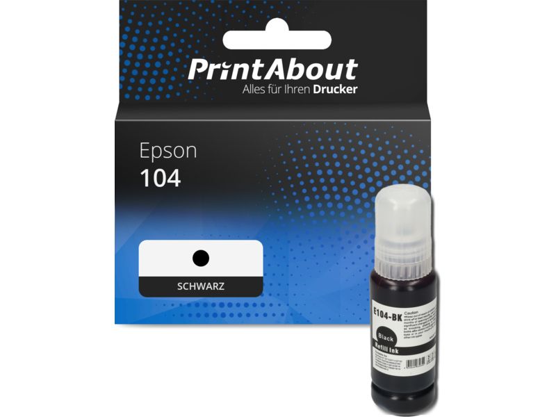 PrintAbout Druckerpatrone 104 (C13T00P140) Schwarz für Epson