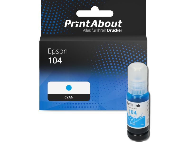 PrintAbout Druckerpatrone 104 (C13T00P240) Cyan für Epson