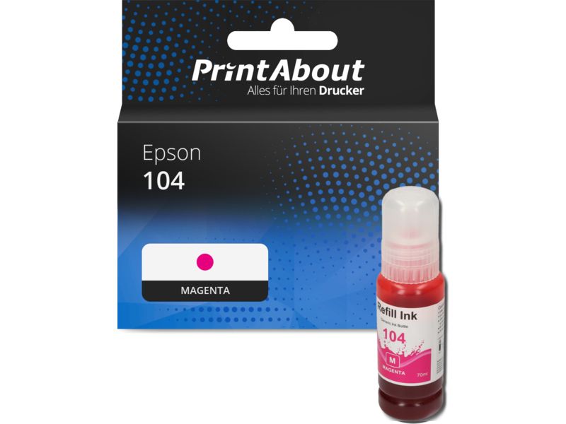 PrintAbout Druckerpatrone 104 (C13T00P340) Magenta für Epson